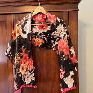 Cotton floral scarf